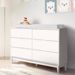 Cômoda Branca para Quarto Infantil 6 Gavetas Linha Tomi Quater Móveis - 1