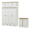 Ver imagem 1 de Guarda Roupa E Comoda Casal Madeira Maciça 9105x9108x9101 Topazio Branco Carvalho FNT