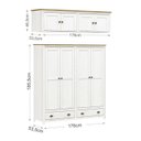 Ver imagem 4 de Guarda Roupa E Comoda Casal Madeira Maciça 9105x9108x9101 Topazio Branco Carvalho FNT