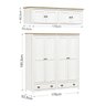 Guarda Roupa E Comoda Casal Madeira Maciça 9105x9108x9101 Topazio Branco Carvalho FNT - 4