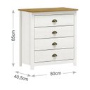 Ver imagem 5 de Guarda Roupa E Comoda Casal Madeira Maciça 9105x9108x9101 Topazio Branco Carvalho FNT