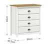 Guarda Roupa E Comoda Casal Madeira Maciça 9105x9108x9101 Topazio Branco Carvalho FNT - 5