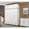 Guarda Roupa E Comoda Casal Madeira Maciça 9105x9108x9101 Topazio Branco Carvalho FNT - 12
