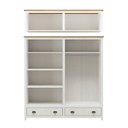 Ver imagem 3 de Guarda Roupa E Comoda Casal Madeira Maciça 9105x9108x9101 Topazio Branco Carvalho FNT