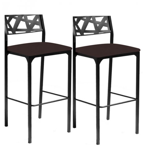 Kit 2 banquetas Eliza Gourmet Marrom-Gat Magazine