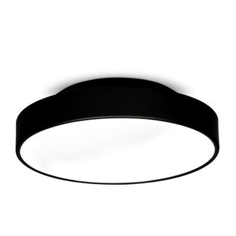 Plafon Painel Redondo 30cm Para 2 Lâmpadas 7653 Cor Preto
