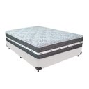 Ver imagem 1 de Cama Box Branco e Colchão Black Graphite Molas Ensacadas Casal 138x188x27 Anjos
