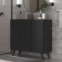 Ver imagem 1 de Gabinete Banheiro 3 Portas Retrô 90Cm Multimóveis Mp5030 Preto