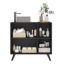 Ver imagem 4 de Gabinete Banheiro 3 Portas Retrô 90Cm Multimóveis Mp5030 Preto