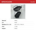 Ver imagem 2 de Suporte para Vaso de Metal Preto 36x35x17cm Decoração Casa