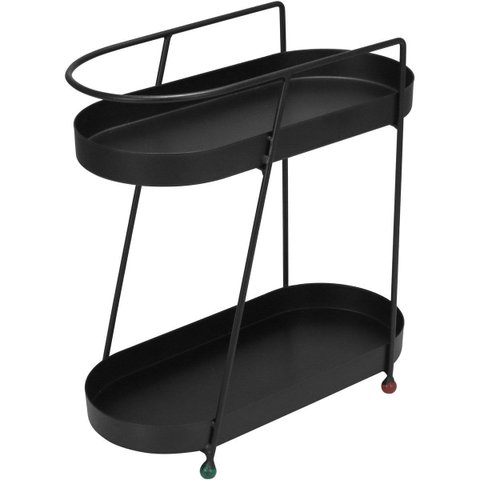 Suporte para Vaso de Metal Preto 36x35x17cm Decoração Casa