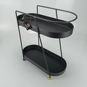 Ver mais imagens de Suporte para Vaso de Metal Preto 36x35x17cm Decoração Casa