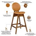 Ver imagem 4 de Kit 02 Banquetas Alta para Cozinha Bar Estofada Rattan Ibis L02 Couríssimo Whisky - Lyam Decor