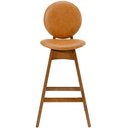 Ver imagem 5 de Kit 02 Banquetas Alta para Cozinha Bar Estofada Rattan Ibis L02 Couríssimo Whisky - Lyam Decor
