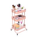 Ver imagem 4 de Carrinho Organizador Multiuso 3 Prateleiras Berlim - Rosa