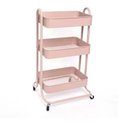 Ver imagem 1 de Carrinho Organizador Multiuso 3 Prateleiras Berlim - Rosa