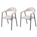 Ver imagem 1 de Kit 2 Cadeiras de Jantar Mara com Braço Bege Estofado Waw Design