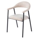 Ver imagem 2 de Kit 2 Cadeiras de Jantar Mara com Braço Bege Estofado Waw Design