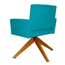 Ver imagem 4 de Poltrona Decorativa Camila Pés Madeira Giratório Suede Azul Turquesa - DS Estofados