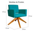 Ver imagem 5 de Poltrona Decorativa Camila Pés Madeira Giratório Suede Azul Turquesa - DS Estofados