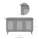 Ver imagem 3 de Buffet 03 Portas Deltan 103 Imbuia e Azul Atraente