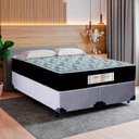Ver imagem 2 de Cama Box Queen Bipartido Suede + Colchão Molas Ensacadas Sereneprime Sonnolux 158x198x65 Cinza