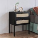Ver imagem 6 de Mesa de Cabeceira 02 Gavetas com Telinha Pés Madeira Moss A03 Nero Preto