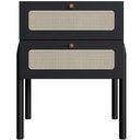 Ver imagem 1 de Mesa de Cabeceira 02 Gavetas com Telinha Pés Madeira Moss A03 Nero Preto