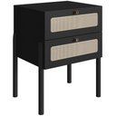 Ver imagem 3 de Mesa de Cabeceira 02 Gavetas com Telinha Pés Madeira Moss A03 Nero Preto