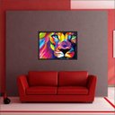 Ver imagem 1 de Quadro Decorativo Leão Abstrato Animais Salas Decorações Interiores Com Moldura