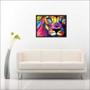Ver imagem 2 de Quadro Decorativo Leão Abstrato Animais Salas Decorações Interiores Com Moldura