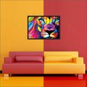 Ver imagem 4 de Quadro Decorativo Leão Abstrato Animais Salas Decorações Interiores Com Moldura