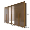 Ver imagem 4 de Guarda-roupa Casal Classic 6 Portas 6 Gavetas 100% Mdf com Espelho Cinamomo/cappuccino - Panorama Mó
