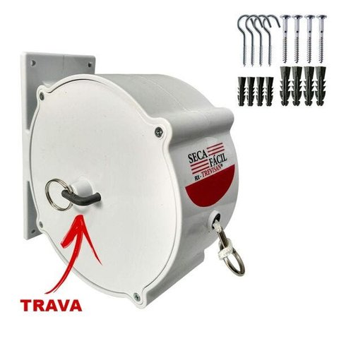 Varal Retrátil Nylon 30m Seca Fácil Trevisan Bco