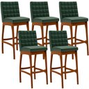 Ver imagem 1 de Kit 05 Banquetas Altas Para Cozinha Sala de Jantar Fixa Mila L02 Facto Verde Musgo - Lyam Decor