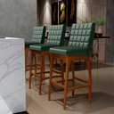 Ver imagem 2 de Kit 05 Banquetas Altas Para Cozinha Sala de Jantar Fixa Mila L02 Facto Verde Musgo - Lyam Decor
