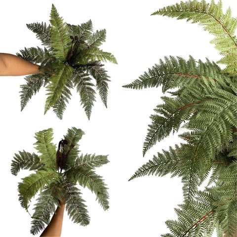 Kit com 6 Buquês de Samambaia Artificial Decorativa Alta Durabilidade