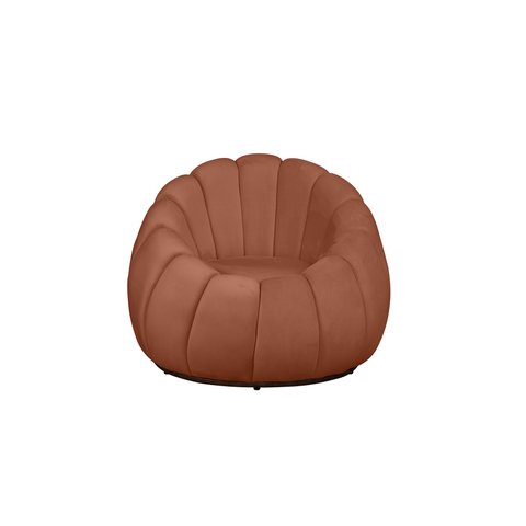 Poltrona Decorativa Concha Veludo Terracota - Montanaris Decor