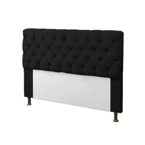 Cabeceira Mirage Para Cama Box Solteiro 100cm Com Capitonê Suede:Preto