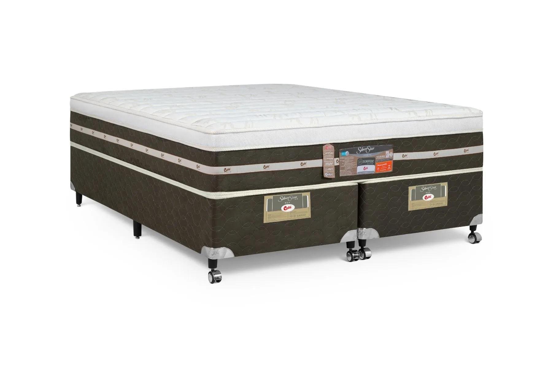 Cama Castor King Silver Star Air One Face Tecnopedic 193x203x59 + Box Castor