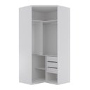 Ver imagem 2 de Guarda Roupa Casal Modulado 100% Mdf Canto Closet 2 Portas 3 Gavetas Branco - Evolution - Robel Móve