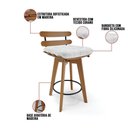 Ver imagem 3 de Kit 04 Banquetas Giratória Costela Base Madeira Branco