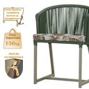 Ver imagem 4 de Mesa com 4 Cadeiras de Jantar Roma 100cm e Noronha em Aluminío Fendi Corda Nautica Estofado 6 Trama
