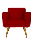Ver imagem 2 de Poltrona Decorativa Estofada Para Salão de Beleza Isabella Suede Vermelho- LM DECOR