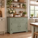 Ver imagem 3 de Balcão Buffet de Madeira Maciça com 2 Portas e 2 Gavetas Verde Jade