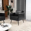 Ver imagem 2 de Kit 02 Poltronas Mari Corano Preto Pés Palito de Ferro Preto - D’Rossi
