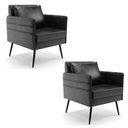 Ver imagem 1 de Kit 02 Poltronas Mari Corano Preto Pés Palito de Ferro Preto - D’Rossi