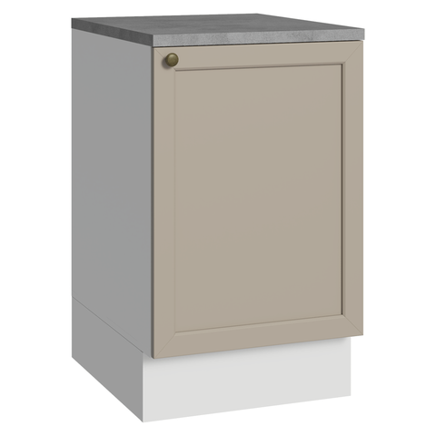 Balcão de Cozinha 50cm 1 Porta (com Tampo) Branco/Crema Vik Madesa