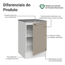 Ver imagem 6 de Balcão de Cozinha 50cm 1 Porta (com Tampo) Branco/Crema Vik Madesa