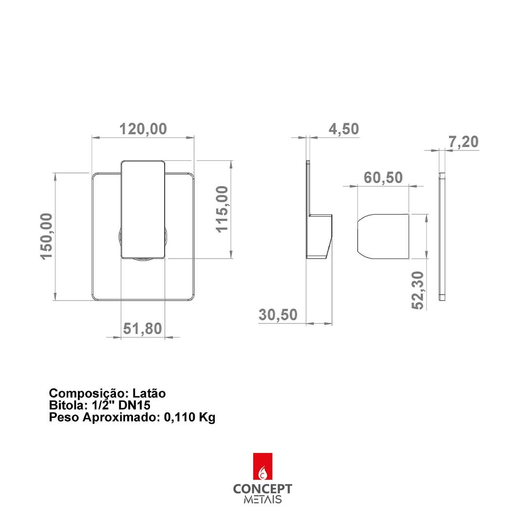 Acabamento Monocomando Cromado Deca Concept Metais 65 - 7